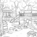 Drawing Of A Backyard