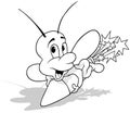 Drawing of a Beetle Sitting on a Firework Rocket Royalty Free Stock Photo