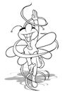 Drawing of a Beetle Spinning in a Pirouette