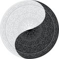 Yin yang black and white symbol