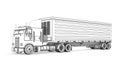 Drawing: black-and-white sketch of truck