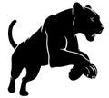 Drawing of a Black Wild Panther Royalty Free Stock Photo