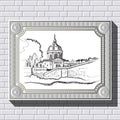 Drawing on a brick wall in the frame 45 Royalty Free Stock Photo