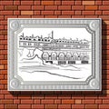 Drawing on a brick wall in the frame 56 Royalty Free Stock Photo