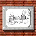 Drawing on a brick wall in the frame 48 Royalty Free Stock Photo