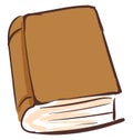 Drawing of a brown book vector or color illustration