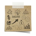 Drawing business chart note taped recycle paper Royalty Free Stock Photo