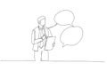 Drawing of businessman taking note in the meeting while listen to others information concept of minutes of meeting. Single