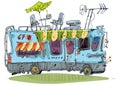 A drawing of camper van Royalty Free Stock Photo