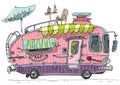 A drawing of camper van Royalty Free Stock Photo