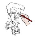 Drawing caricature Royalty Free Stock Photo