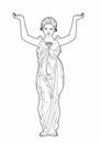 Drawing of a caryatid