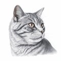 a drawing of a cat\'s face with a white background and a gray cat\'s head with a white background and