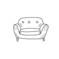 Drawing chair in the style of a doodle. Vector illustration by hand drawn illustration. symbol of soft furniture