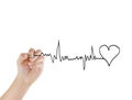 Drawing chart heartbeat Royalty Free Stock Photo