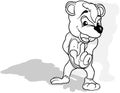 Drawing of a Cheerful Talking Teddy Bear from Front View