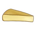 drawing cheese comte isolated at white background Royalty Free Stock Photo