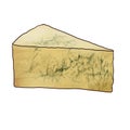 drawing cheese stilton isolated at white background