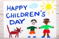 Drawing: Children`s day card