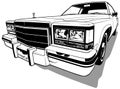 Drawing of a Classic American Vintage Luxury Car Royalty Free Stock Photo