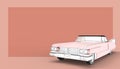 Drawing Classic and retro car Red Background