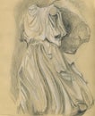 Drawing of a Classical Greek sculpture.