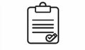 Drawing of a clipboard in continuous line. Checklist. Business template. Object in one line. Modern illustration.