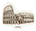 Drawing of Coliseum, Colosseum illustration in Rome, Italy Royalty Free Stock Photo