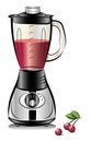 Drawing color kitchen blender with Cherry juice