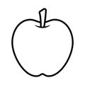 Apple Coloring Page Vector Illustration Image on White Background for Preschool Kids Activity Book Royalty Free Stock Photo