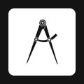 Drawing compass icon, simple style Royalty Free Stock Photo