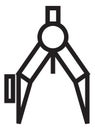 Drawing compass icon. Technical divider in linear style Royalty Free Stock Photo