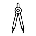 Drawing compass icon vector on trendy design Royalty Free Stock Photo
