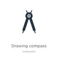 Drawing compass icon vector. Trendy flat drawing compass icon from construction collection isolated on white background. Vector Royalty Free Stock Photo