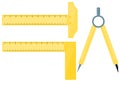 Drawing compasses with ruler
