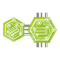 drawing computer circuit hexagon electronic component Royalty Free Stock Photo