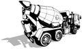 Drawing of Concrete Mixer Truck from Rear View Royalty Free Stock Photo