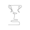 drawing a continuous line of award trophies for the champions