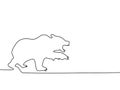 Drawing a continuous line of a bear. Bear market concept. vector illustration Royalty Free Stock Photo