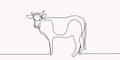 drawing of a continuous line of cattle