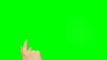 Drawing courves arc diagonal line finger gestures on green screen.