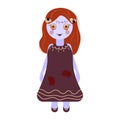 Drawing of Creepy doll. Halloween concept.Vector.