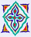 Drawing of a cross shape inside a diamond shape Royalty Free Stock Photo