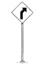 Drawing of Curved Road Arrow Traffic Sign