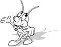 Drawing of a Cute Beetle with Outstretched Hands