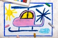 Drawing: Cute pink helicopter