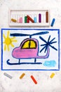 Drawing: Cute pink helicopter