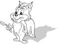Drawing of a Cute Squirrel with a Spoon in its Paw Royalty Free Stock Photo