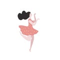 Drawing of a dancing girl. Flat vector Illustration of a man in the style of a doodle