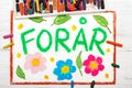 Drawing: Danish words ForÃÂ¥r Spring Royalty Free Stock Photo